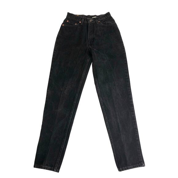 Levi’s 512 Slim Fit Tapered Leg Size 9 JR Womens Jeans Black 90's Made in USA - Picture 1 of 9